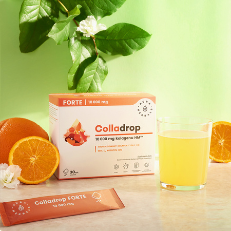 Kolagen Rybi do Picia 10000mg Aura Colladrop Forte Zdrowa Skóra Stawy x30