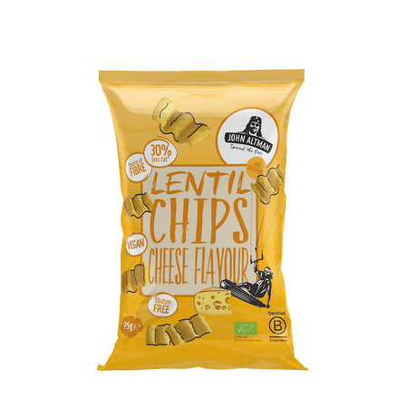 CHIPSY Z SOCZEWICY O SMAKU SEROWYM WEGAŃSKIE BEZGLUTENOWE BIO 75 g