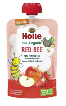 MUS (JABŁKO - TRUSKAWKA) BEZ DODATKU CUKRÓW OD 8 MIESIĄCA BIO 100g HOLLE