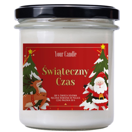 ŚWIECA SOJOWA ZAPACHOWA W SZKLE ŚWIĄTECZNY CZAS 300 ml - YOUR CANDLE 