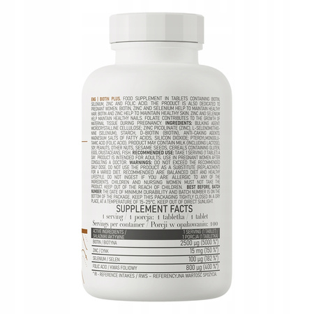 Biotin Plus - Dietary supplement OstroVit tablets 100 pcs.