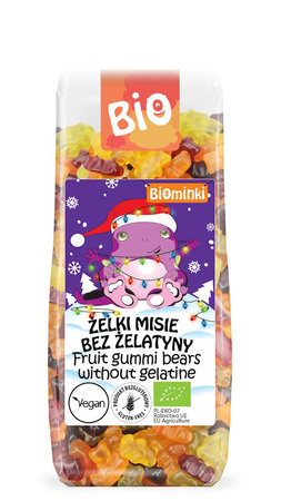 ŻELKI MISIE BEZ ŻELATYNY BEZGLUTENOWE BIO 150 g - BIOMINKI