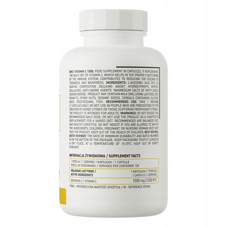 Dietary supplement Ostrovit Vitamin C 1000 mg 120 capsules