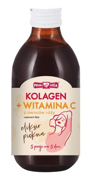 ELIKSIR PIĘKNA - KOLAGEN + WITAMINA C Z OWOCÓW RÓŻY 250 ml - POLSKA RÓŻA