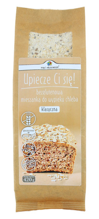 MIESZANKA DO WYPIEKU CHLEBA KLASYCZNA BEZ DODATKU CUKRÓW BEZGLUTEN 420g