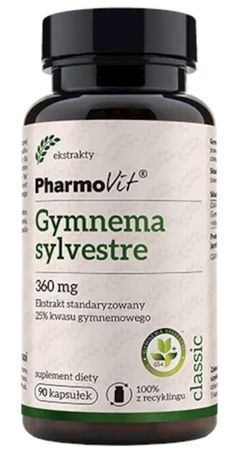 GURMAR EKSTRAKT  (360 mg) BEZGLUTENOWA 90 KAPSUŁEK - PHARMOVIT (CLASSIC)