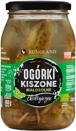 OGÓRKI KISZONE MAŁOSOLNE BIO 820 g (460 g) - RUNOLAND