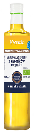 OLEJ Z ZARODKÓW RZEPAKU O SMAKU MASŁA TŁOCZONY NA ZIMNO BIO 500ml OLANDIA