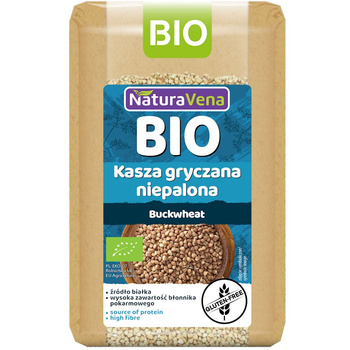 KASZA GRYCZANA NIEPALONA BEZGLUTENOWA BIO 500 g - NATURAVENA