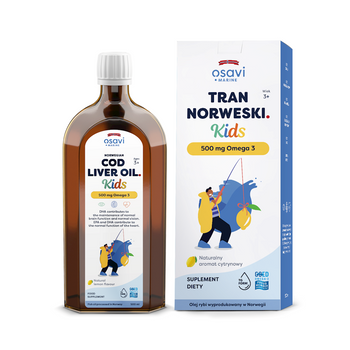 TRAN NORWESKI OMEGA-3 (500mg) DLA DZIECI OD 3 ROKU O SMAKU CYTRYNOWYM 50 ml