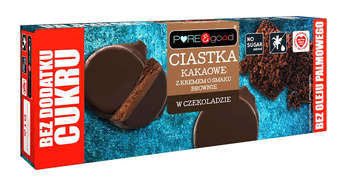 CIASTKA KAKAOWE O SMAKU BROWNIE BEZ DODATKU CUKRÓW 128g PURE&GOOD