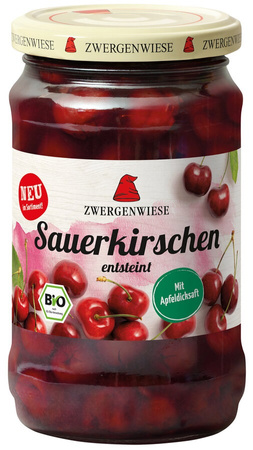 WIŚNIE W LEKKIM SYROPIE BEZGLUTENOWE BIO 360g (195g) (SŁOIK) - ZWERGENWIESE
