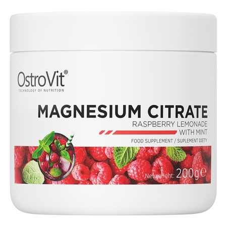 OstroVit Magnesium Citrate 200 g powder - Raspberry lemonade
