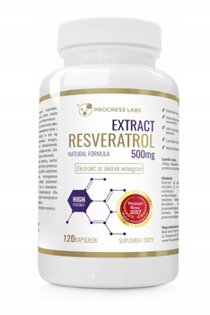 Progress Labs Resveratrol ekstrakt z pestek winogronu resveratrol 120 caps.