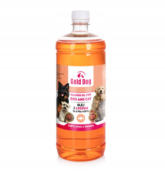 SALMON OIL 100% for CAT DOG Gold Dog 1000 ml