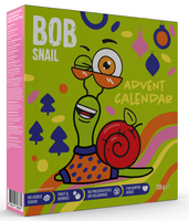KALENDARZ ADWENTOWY - PRZEKĄSKI I GALARETKI OWOCOWE Z ZABAWKAMI BEZGLUTENOWE 135 g - BOB SNAIL (PRODUKT SEZONOWY)