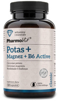 POTAS + MAGNEZ + WITAMINA B6 ACTIVE BEZGLUTENOWE 120 KAPSUŁEK PHARMOVIT