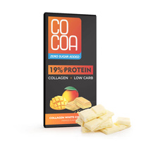 CZEKOLADA BIAŁA PROTEINOWA MANGO Z KOLAGENEM BEZ DODATKU CUKRÓW 65 g 