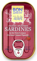 SARDYNKI PORTUGALSKIE W PIKANTNYM SOSIE POMIDOROWYM 120g(78g)BON APPETIT