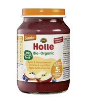 JABŁKO BORÓWKA BEZGLUTENOWE OD 5 MIESIĄCA DEMETER BIO 190g(SŁOIK) HOLLE