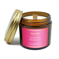 ŚWIECA SOJOWA Z DREWNIANYM KNOTEM RÓŻOWE PROSECCO 120 ml - YOUR CANDLE