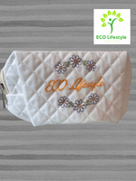 Women Quilted Cosmetic Bag Soft Quilted Makeup Purse with Zipper