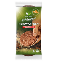 WAFLE RYŻOWE Z CZEKOLADĄ MLECZNĄ BEZGLUTENOWE BIO 100 g - BIO ZENTRALE