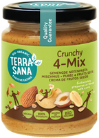 KREM ORZECHOWY CRUNCHY MIX (4 ORZECHY) BIO 250 g - TERRASANA