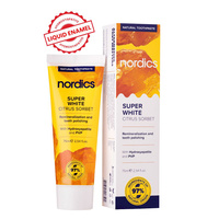 PASTA DO ZĘBÓW REMINERALIZUJĄCA SUPER WHITE BEZ FLUORU 75 ml - NORDICS