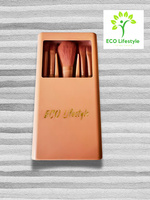 5pcs makeup brush set for eyeshadow and loose powder, portable with mirror