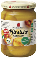 BRZOSKWINIE  W LEKKIM SYROPIE BEZGLUTENOWE BIO340g (175g)- ZWERGENWIESE