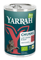 KAWAŁKI KURCZAKA I WOŁOWINY Z POMIDOREM I POKRZYWĄ BIO 405 g - YARRAH