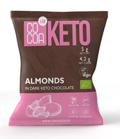 MIGDAŁY W CZEKOLADZIE KETO Z OLEJEM MCT BEZ DODATKU CUKRÓW BIO 70g COCOA