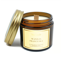 ŚWIECA SOJOWA ZAPACHOWA Z DREWNIANYM KNOTEM WANILIA FRANCUSKA 120ml 