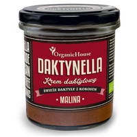 KREM KOKOSOWO - DAKTYLOWY MALINA BEZGLUTENOWY BIO 280 g - ORGANICHOUSE 