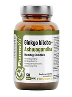 GINKGO BILOBA ASHWAGANDHA MEMORY COMPLEX BEZGLUTENOWE 60KAPSUŁEK PHARMOVIT