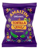 CHIPSY TORTILLA KUKURYDZIANE O SMAKU JALAPENO BEZGLUTENOWE 100g AMAIZIN