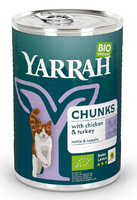 (DLA KOTA DOROSŁEGO) KAWAŁKI KURCZAKA I INDYKA Z POMIDOREM I POKRZYWĄ 405g