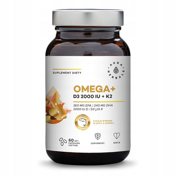 Witaminy kapsułki Aura Herbals Omega+ Witamina D3 witamina D 200 g 60 ml