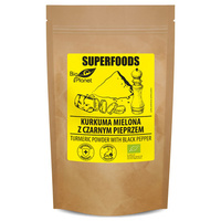 KURKUMA MIELONA Z CZARNYM PIEPRZEM BIO 200 g - BIO PLANET SUPERFOODS