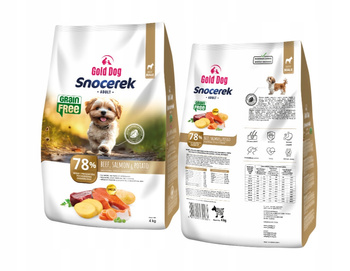 Dry dog food grain-free Gold Dog 4 kg small breeds beef potato