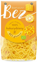 MAKARON (KUKURYDZIANY) KRAJANKA BEZGLUTENOWY BIO 250 g - BARTOLINI